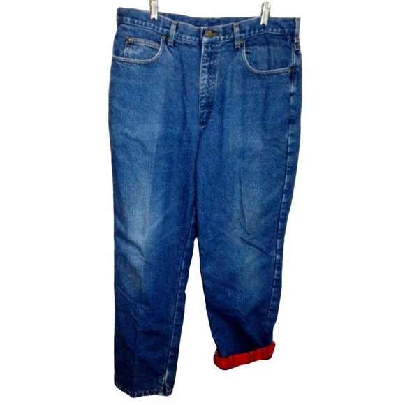 L.L.Bean Men's 38X30 Vintage Flannel Lined Jeans Dark Wash